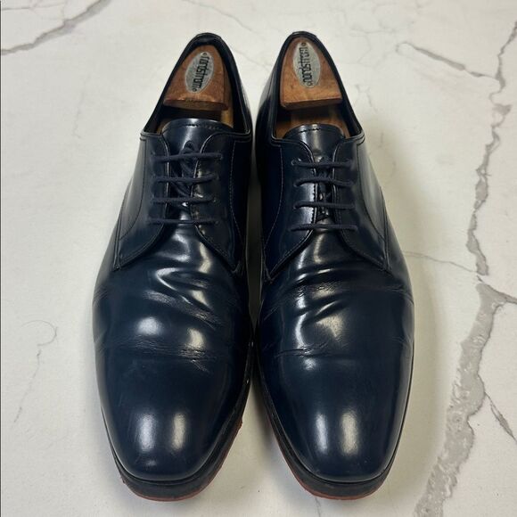 Prada Navy Dark Blue Derby Leather Dress Shoes US 9 2EA046 main image 7